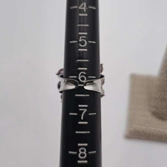 Size 6.25 Sterling Silver Cluster Of Genuine Pearls Open Ring A2197 - Picture 8 of 10